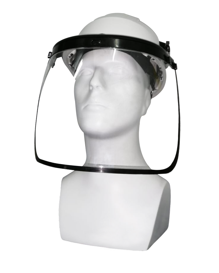Casco de obra con pantalla